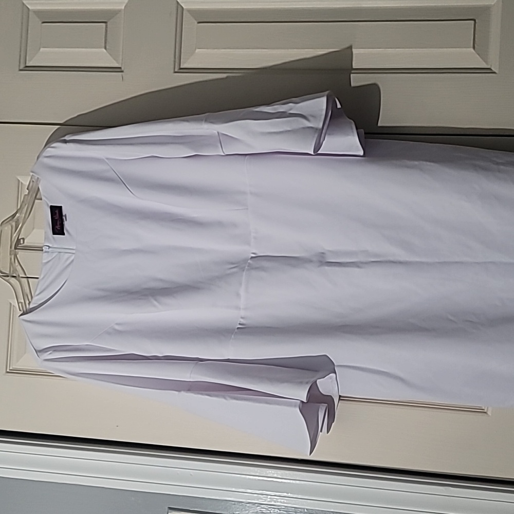 White knee length dress